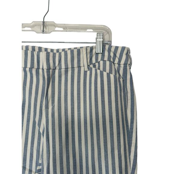 Old Navy Blue White Striped Career Office Straight Leg Pixie Dress Pants Size 12 - Picture 6 of 13